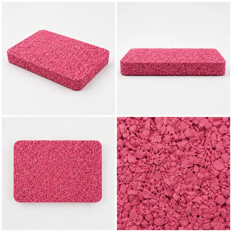 EPDM rubber granules color sample - Rose Red