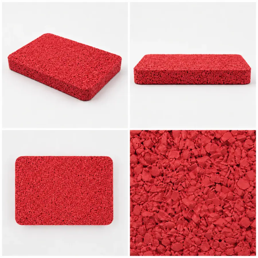 EPDM rubber granules color sample - Bright Red