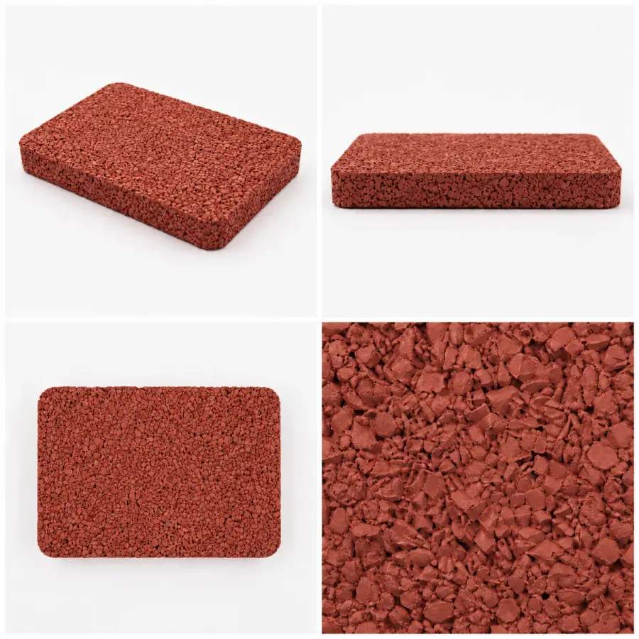 EPDM rubber granules color sample - Iron Red