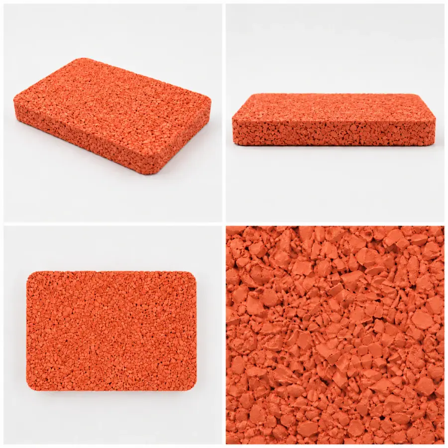 EPDM rubber granules color sample - Orange Red
