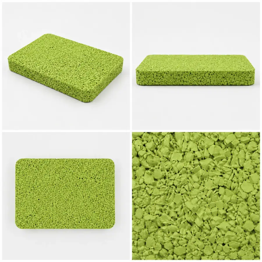EPDM rubber granules color sample - Matcha Green