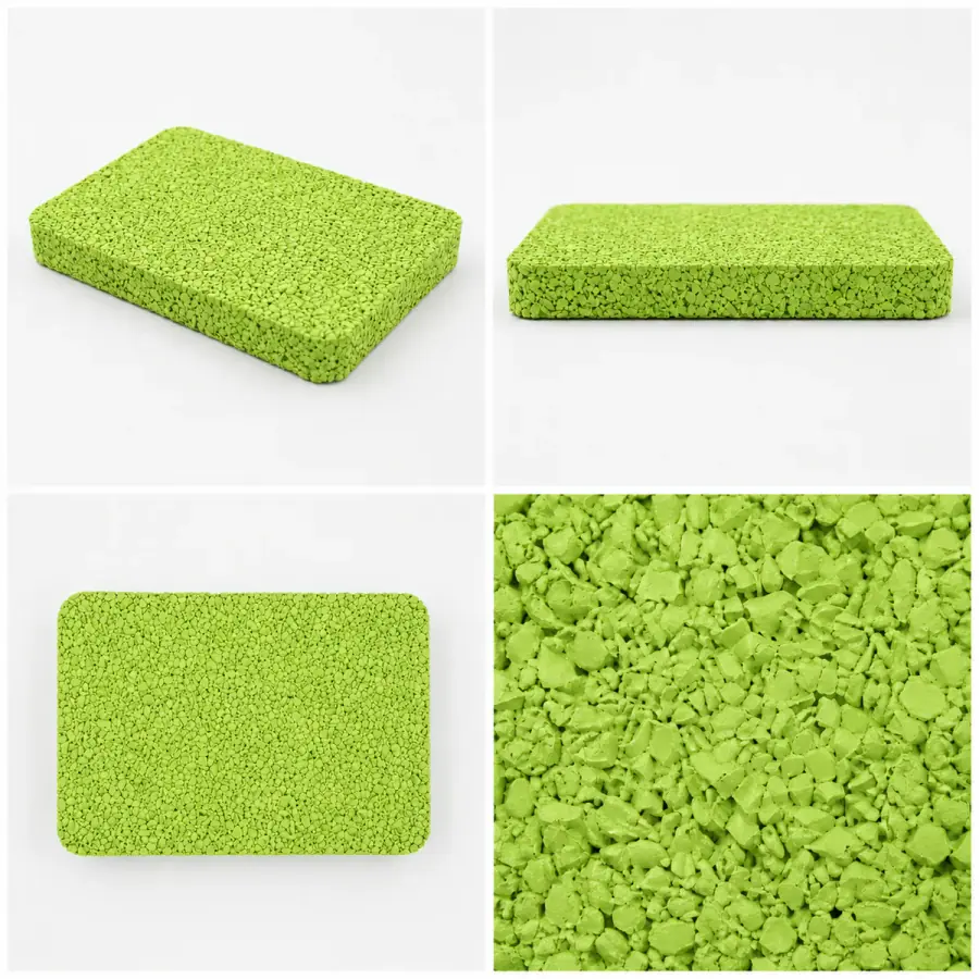 EPDM rubber granules color sample - Lime Green