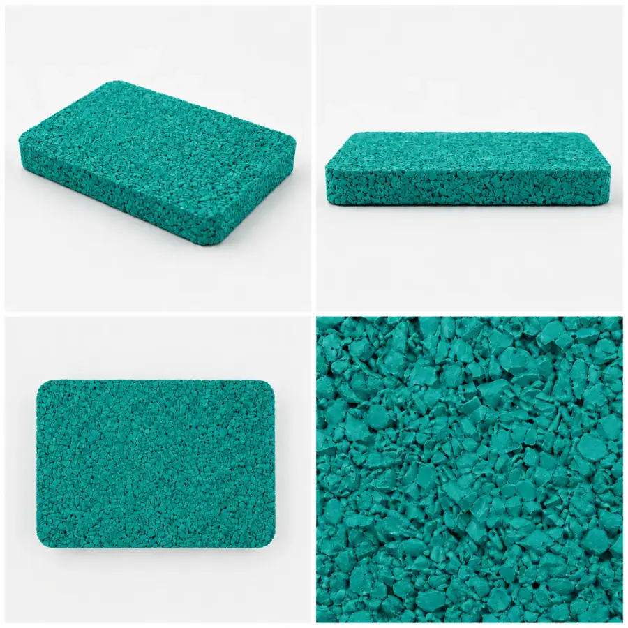 EPDM rubber granules color sample - Lake Green