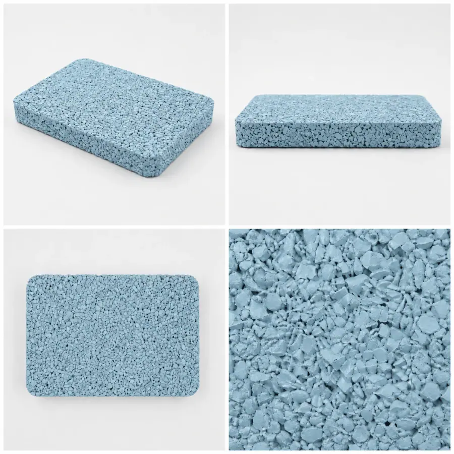 EPDM rubber granules color sample - Ice Gray Blue