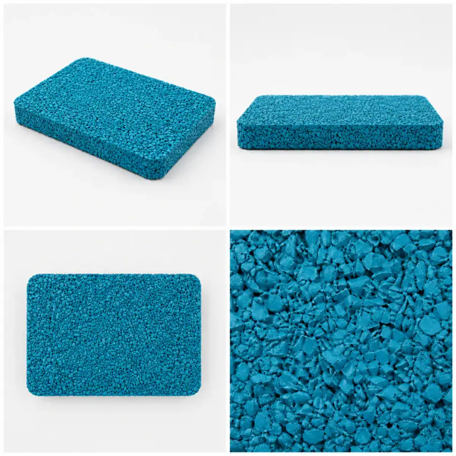 EPDM rubber granules color sample - Lake Blue