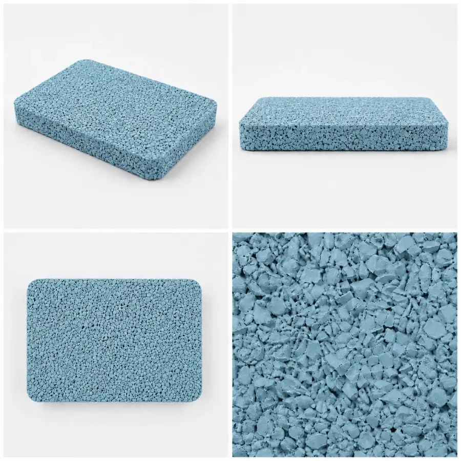 EPDM rubber granules color sample - Light Gray Blue