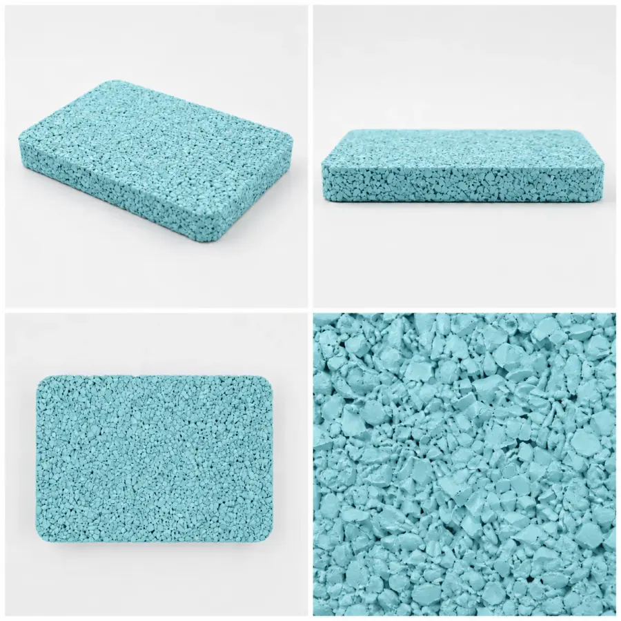 EPDM rubber granules color sample - Ice Blue