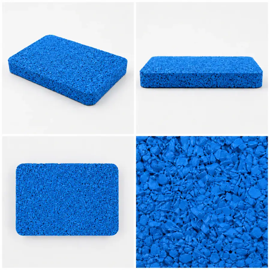 EPDM rubber granules color sample - Medium Blue