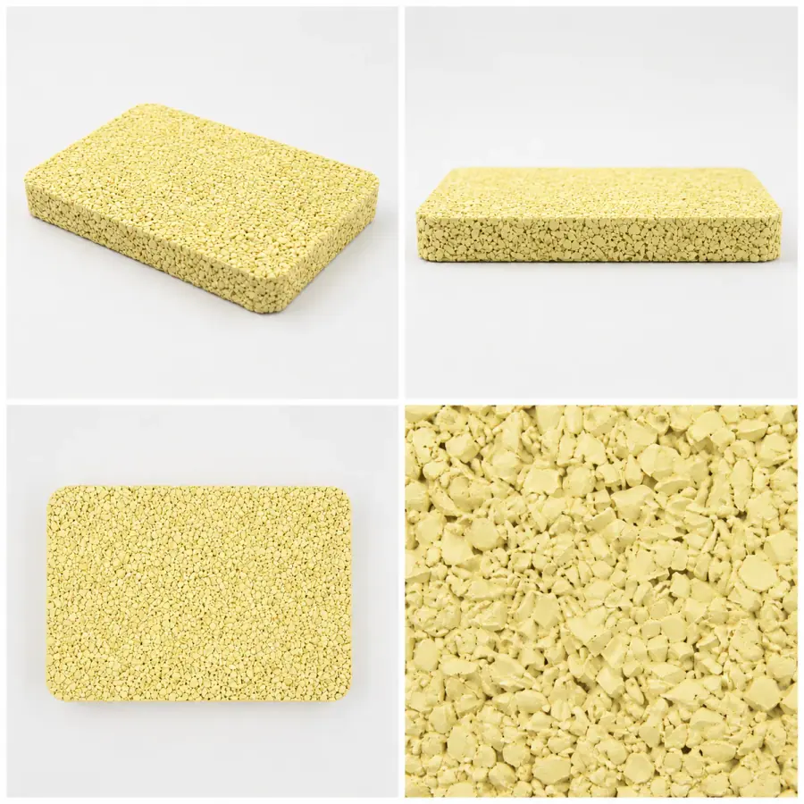 EPDM rubber granules color sample - Light Yellow