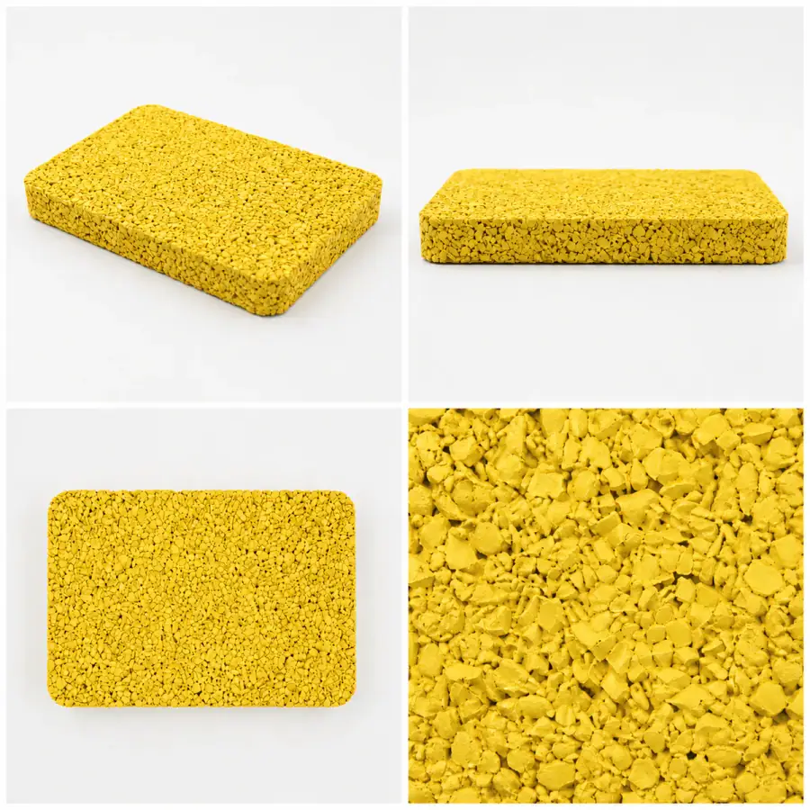 EPDM rubber granules color sample - Bright Yellow