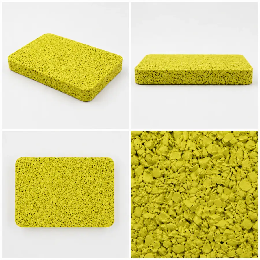 EPDM rubber granules color sample - Lemon Yellow