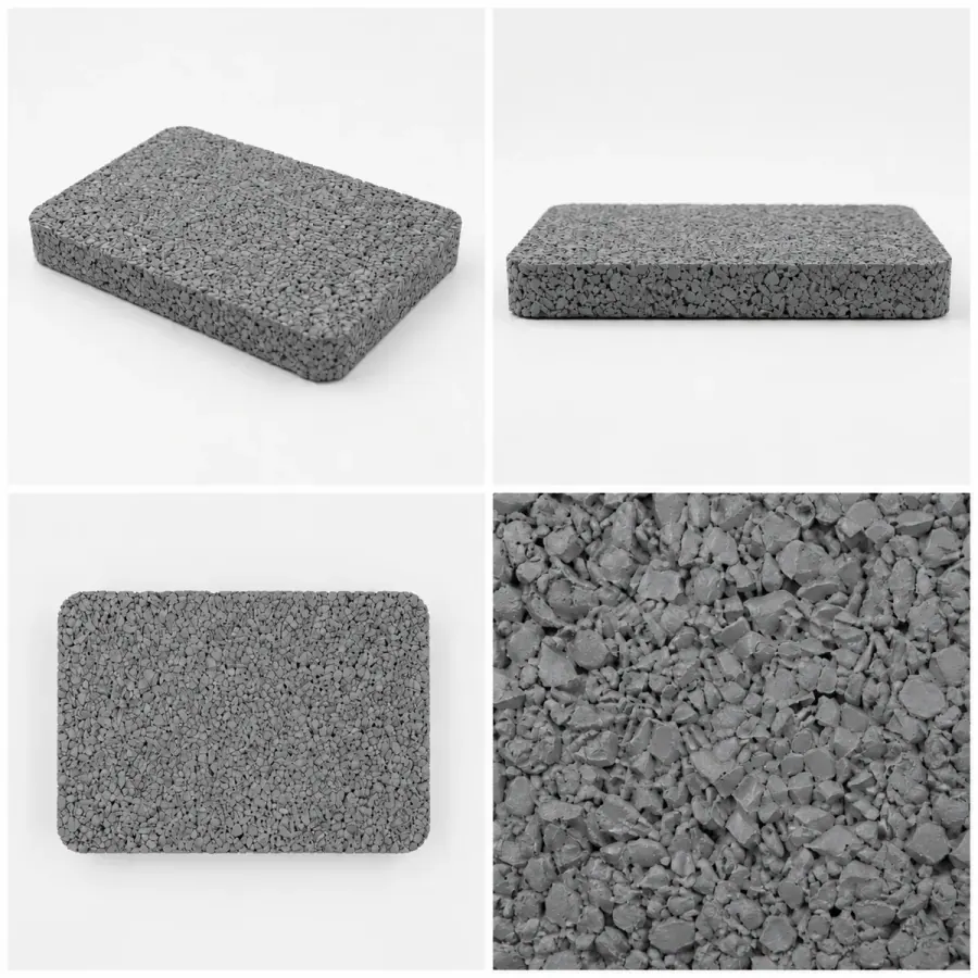 EPDM rubber granules color sample - Medium Gray