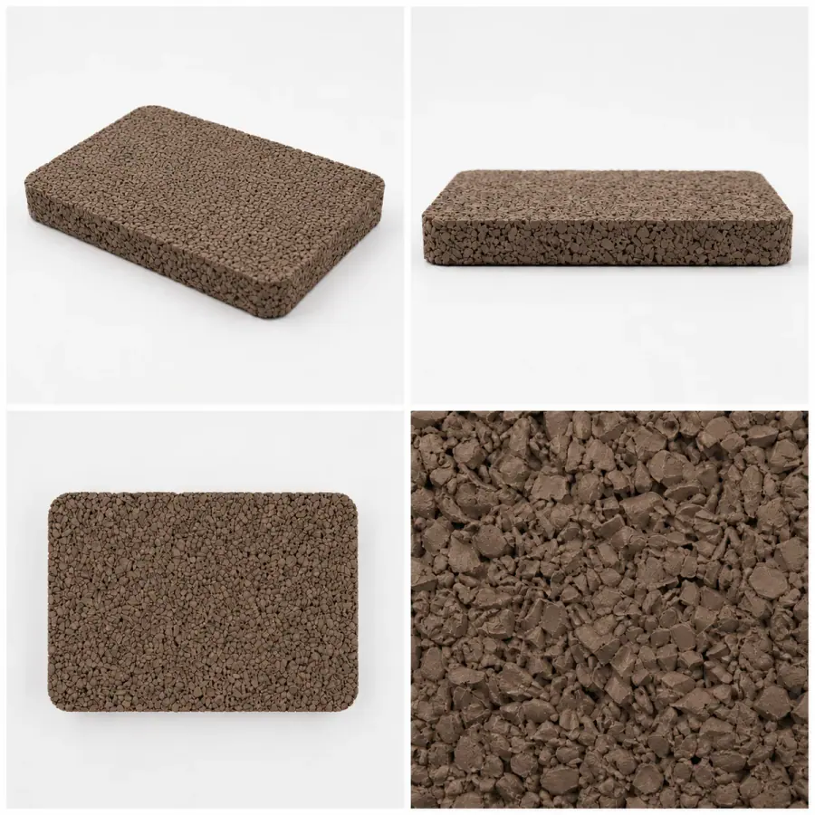 EPDM rubber granules color sample - Dark Brown
