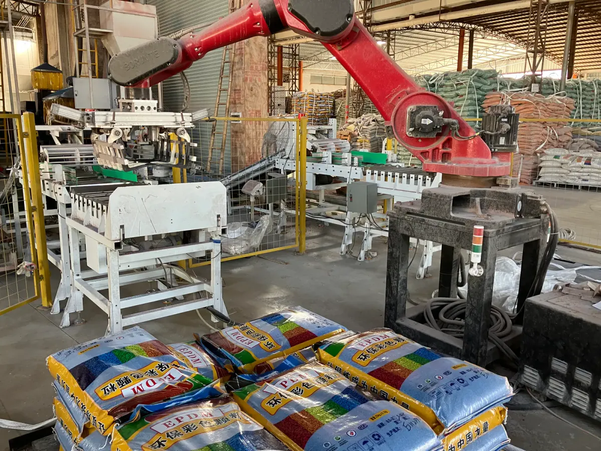 Organized checking area for EPDM granules and sports surfacing materials