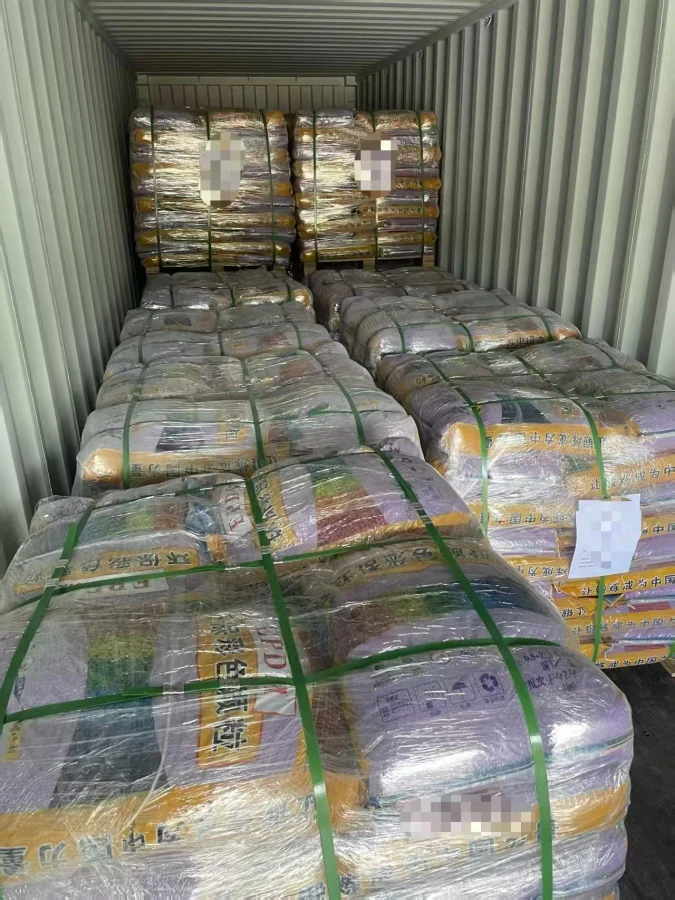 EPDM rubber granules container loading for export shipment