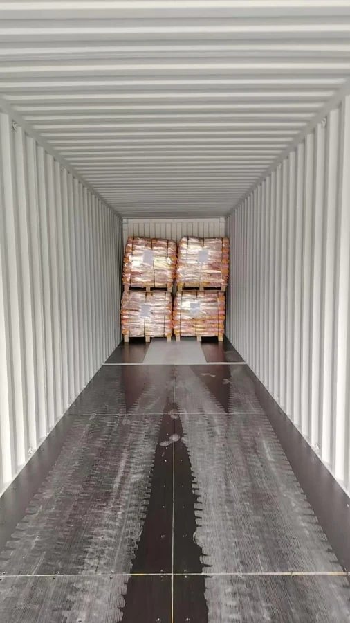 Export packaging and shipment support for rubber flooring materials
