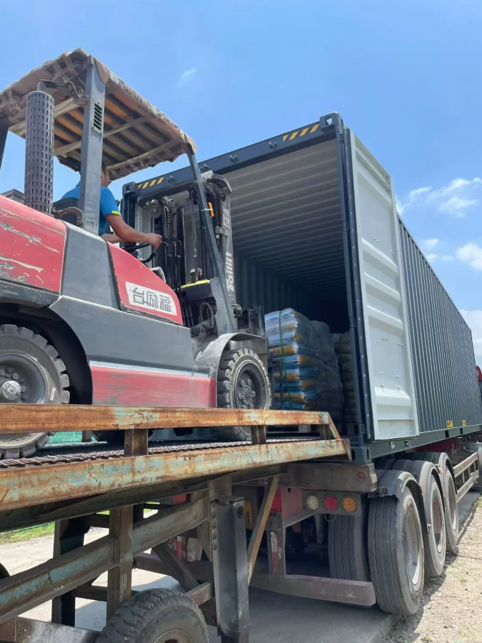 EPDM rubber granules container loading for export shipment